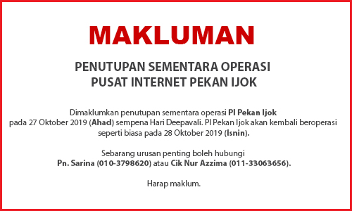 NOTIS PENUTUPAN PI hari deepavali